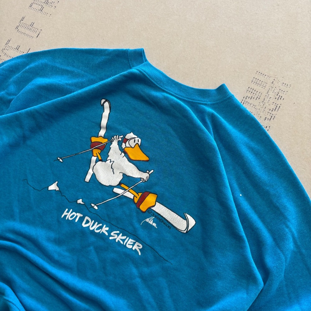 Vintage 80s Hot Duck Skier Sweatshirt - Picture 1 of 6